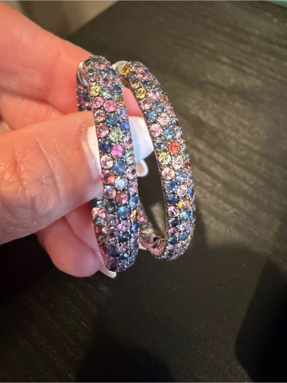 Beautiful All Natural Multi Colored Sapphire Earrings